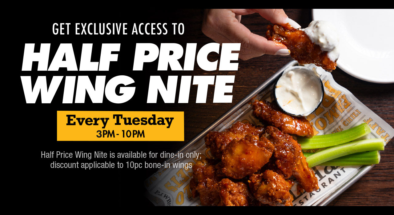 Get Exclusive Access to Half Price Wing Nite